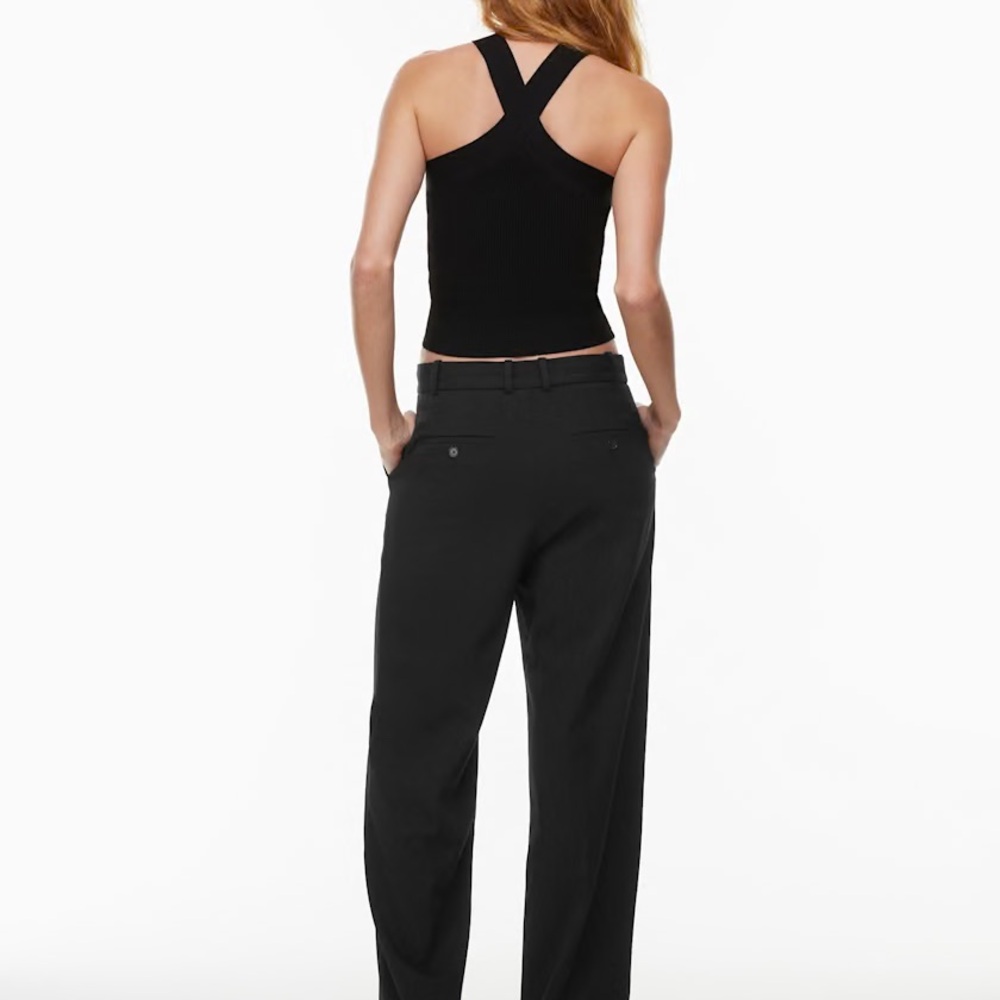 Aritzia Black Cross-Halter Ribbed Tank Top - Picture 3 of 5
